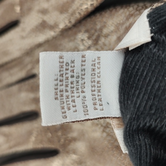 Leather Gold Snakeskin Print Black Vintage Chico's EUC Size SMALL Lined - Picture 7 of 9